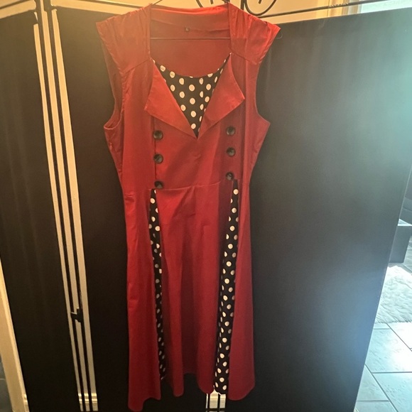 Red Polka Dot Pin Up Dress - Picture 1 of 6